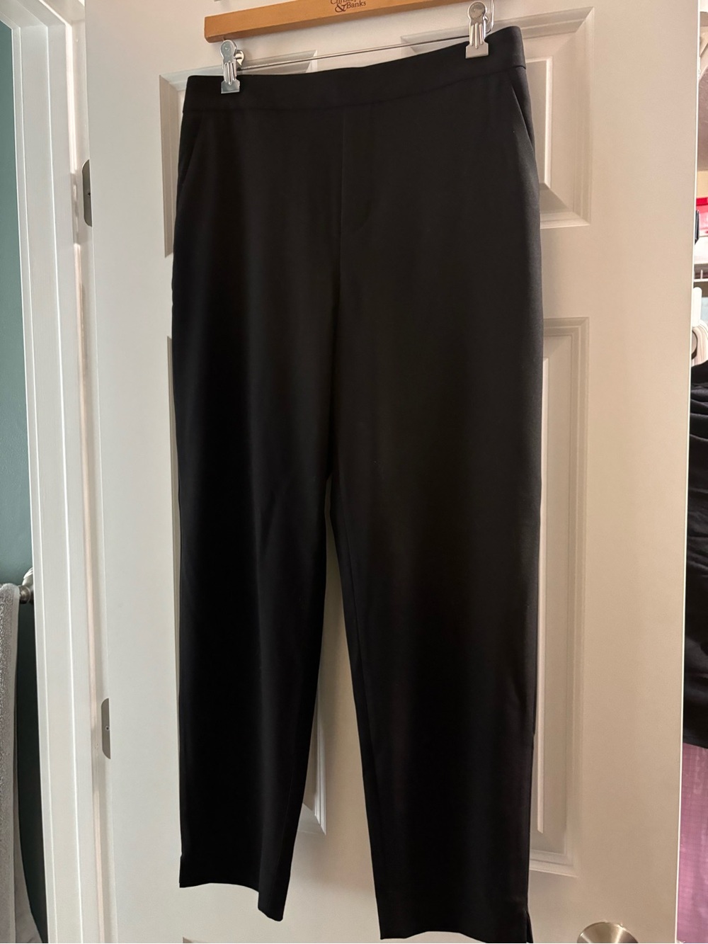 Banana Republic Straight-Leg Black Stretch Women's Pants Hayden